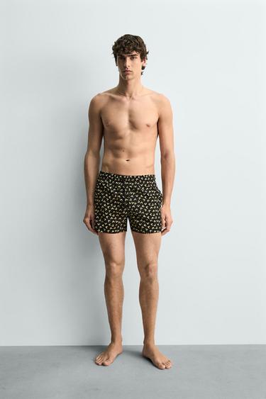 BANYADOR CURT ESTAMPAT GEOMÈTRIC - Negre de Zara - Imatge 0