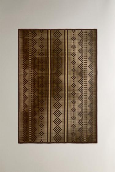 GEOMETRIC SEAGRASS RUG - Black / White by Zara - Image 0