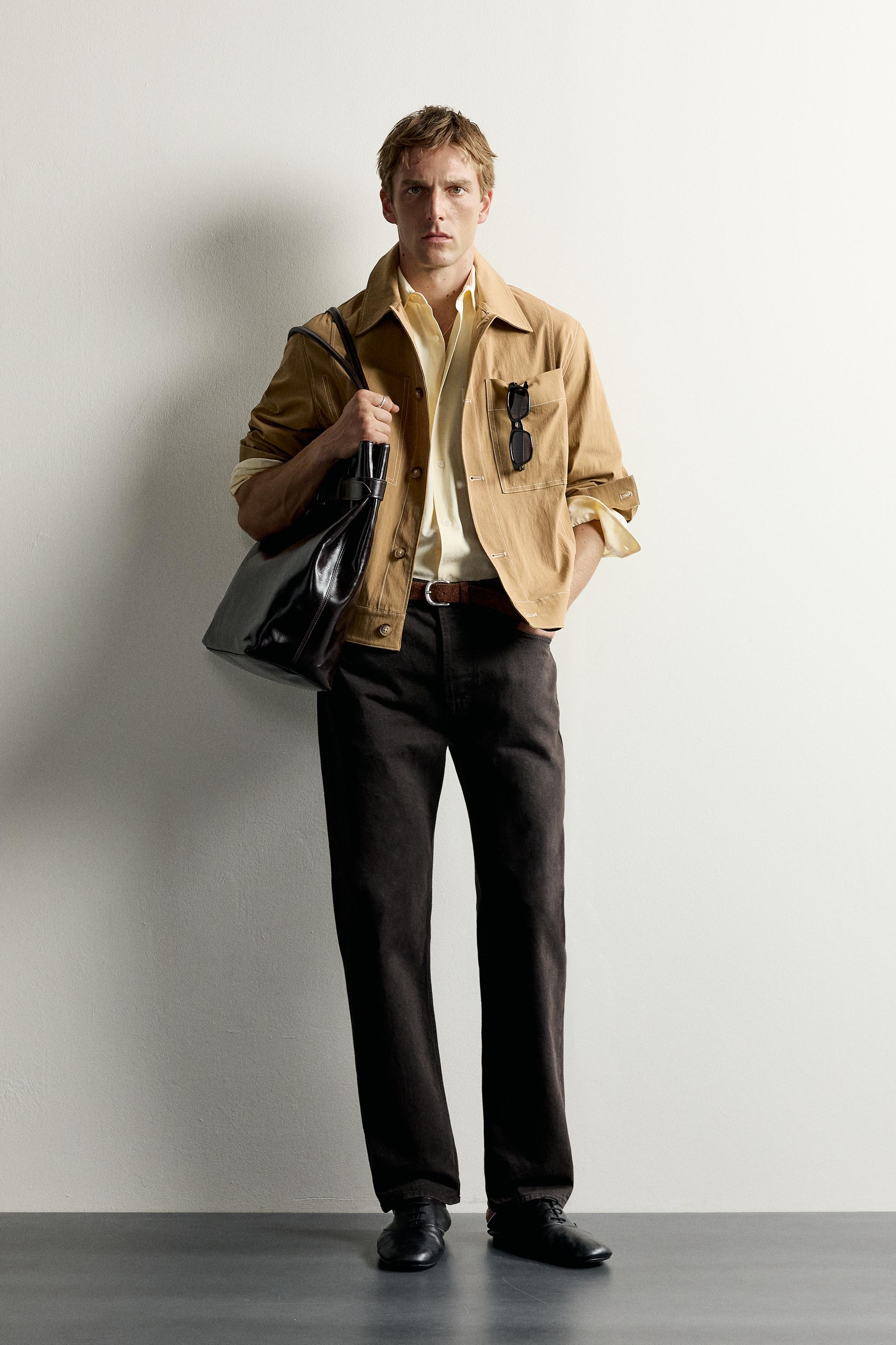 Zara CONTRAST TOPSTITCH BOXY FIT OVERSHIRT