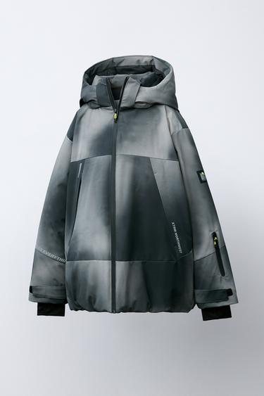 CAZADORA CAPUCHA DESMONTABLE TIE DYE WATER RESISTANT Y WINDPROOF RECCO® SYSTEM SKI COLLECTION - Gris de Zara