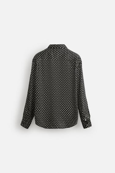 LIMITED EDITION GEOMETRIC PRINT SHIRT - Black by Zara - Image 3