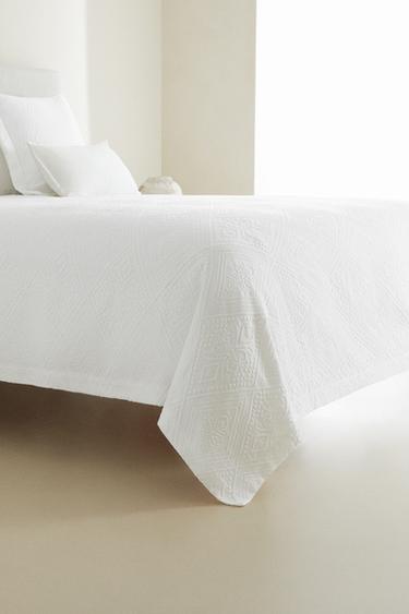 COTTON BEDSPREAD WITH GEOMETRIC DESIGN - White de Zara - Image 5