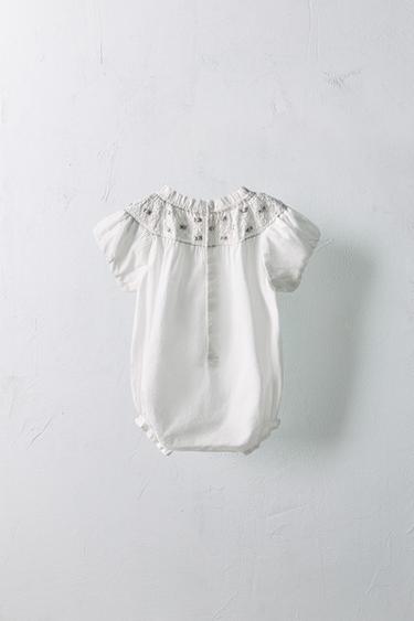 1-18 MOIS/ BARBOTEUSE FLEURS BRODÉES ÉDITION LIMITÉE - Blanc de Zara - Image 1