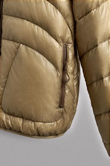 VESTE DOUDOUNE PLIABLE 100 % PLUMES - Marron clair de Zara - Image 9