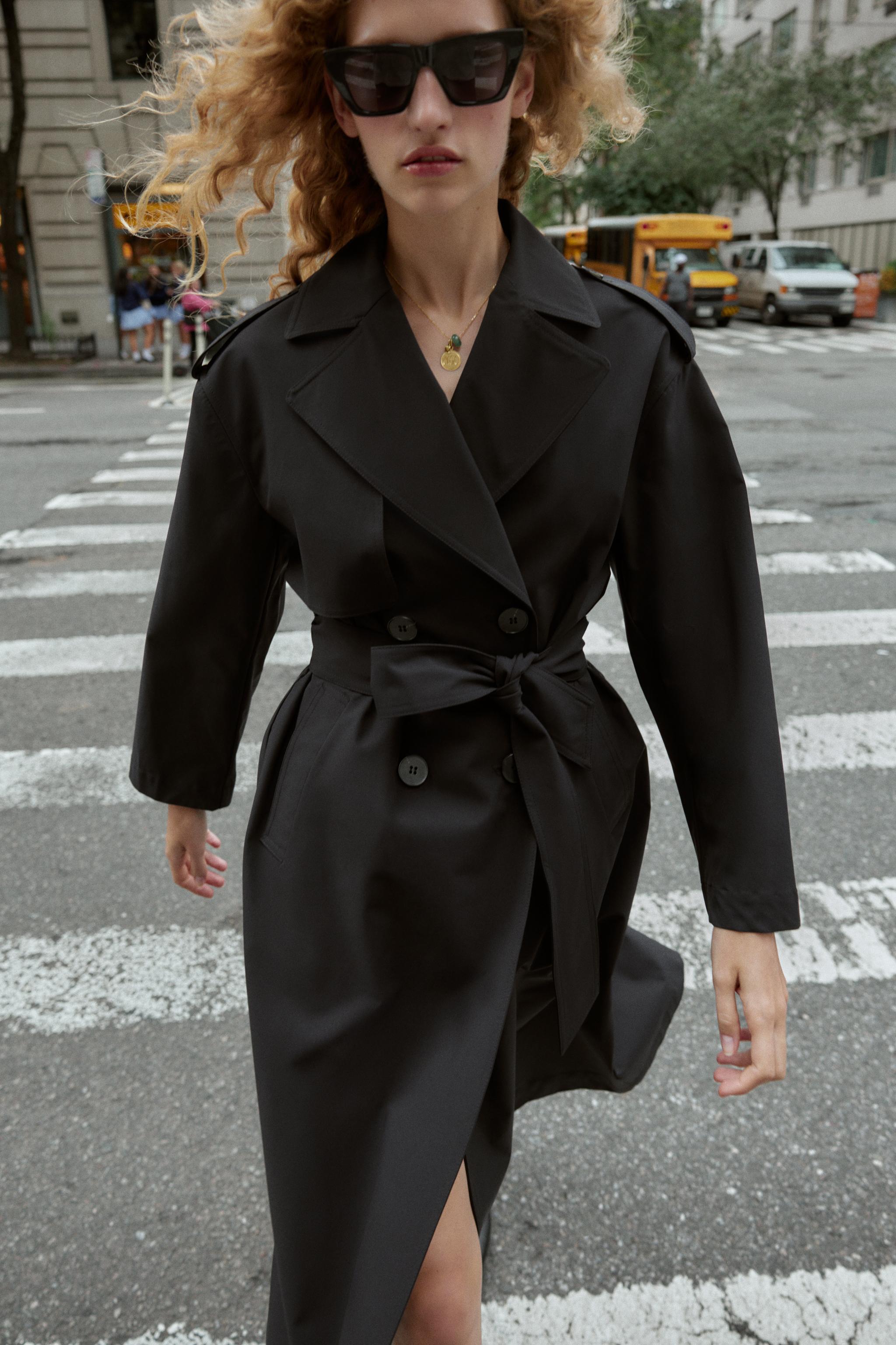 WINDPROOF WATER REPELLENT LONG TRENCH COAT WITH BELT camel