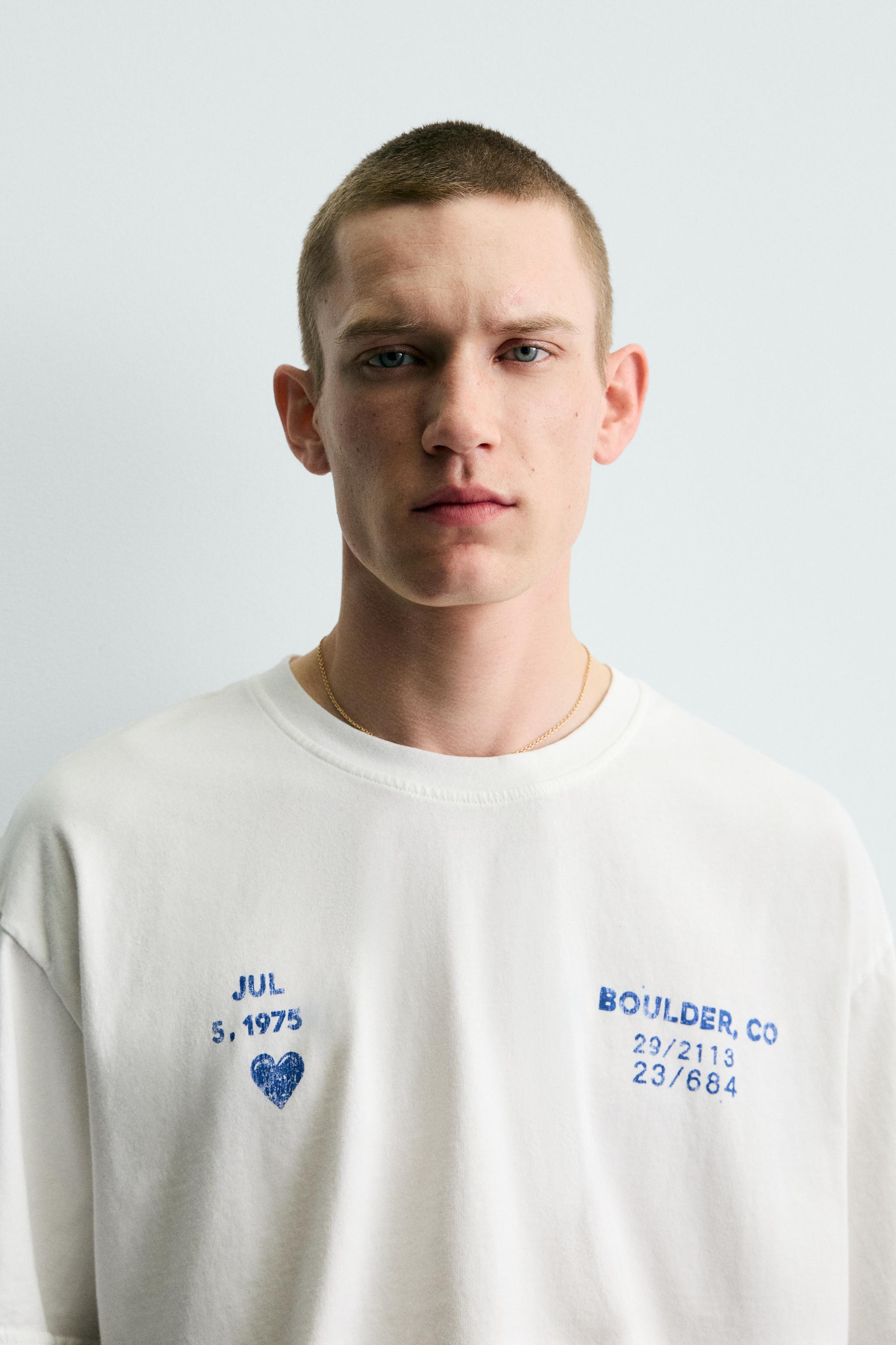 WASHED PRINT T-SHIRT - Oyster-white | ZARA United States
