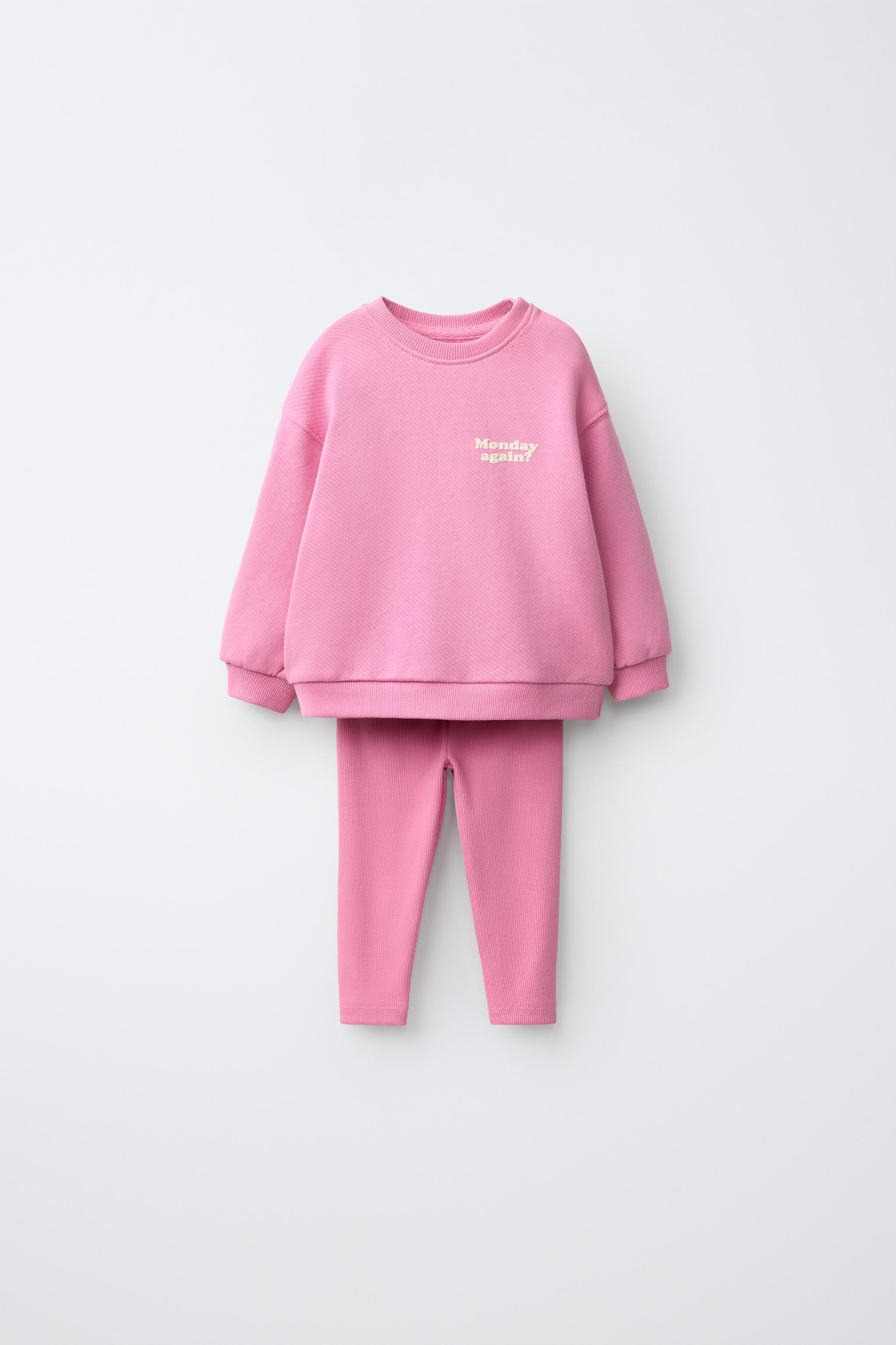 Детские свитеры Zara TEXT SWEATSHIRT AND LEGGING JOGGING SET — фото 2