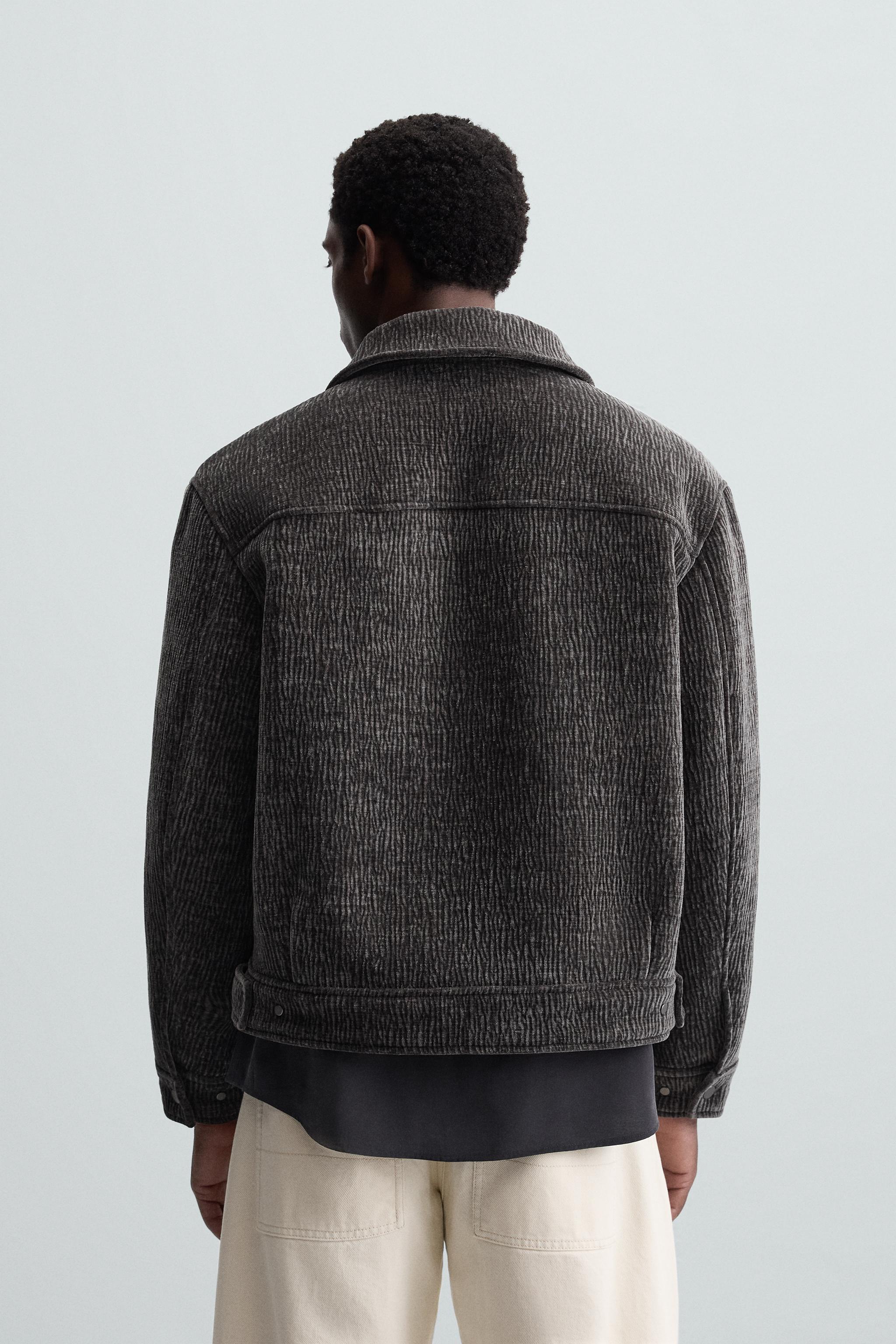 TEXTURED CREASED-EFFECT JACKET - Grey | ZARA South Africa