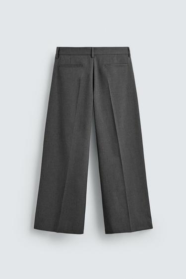 WIDE-LEG PLEATED TROUSERS - Grey by Zara - Image 6