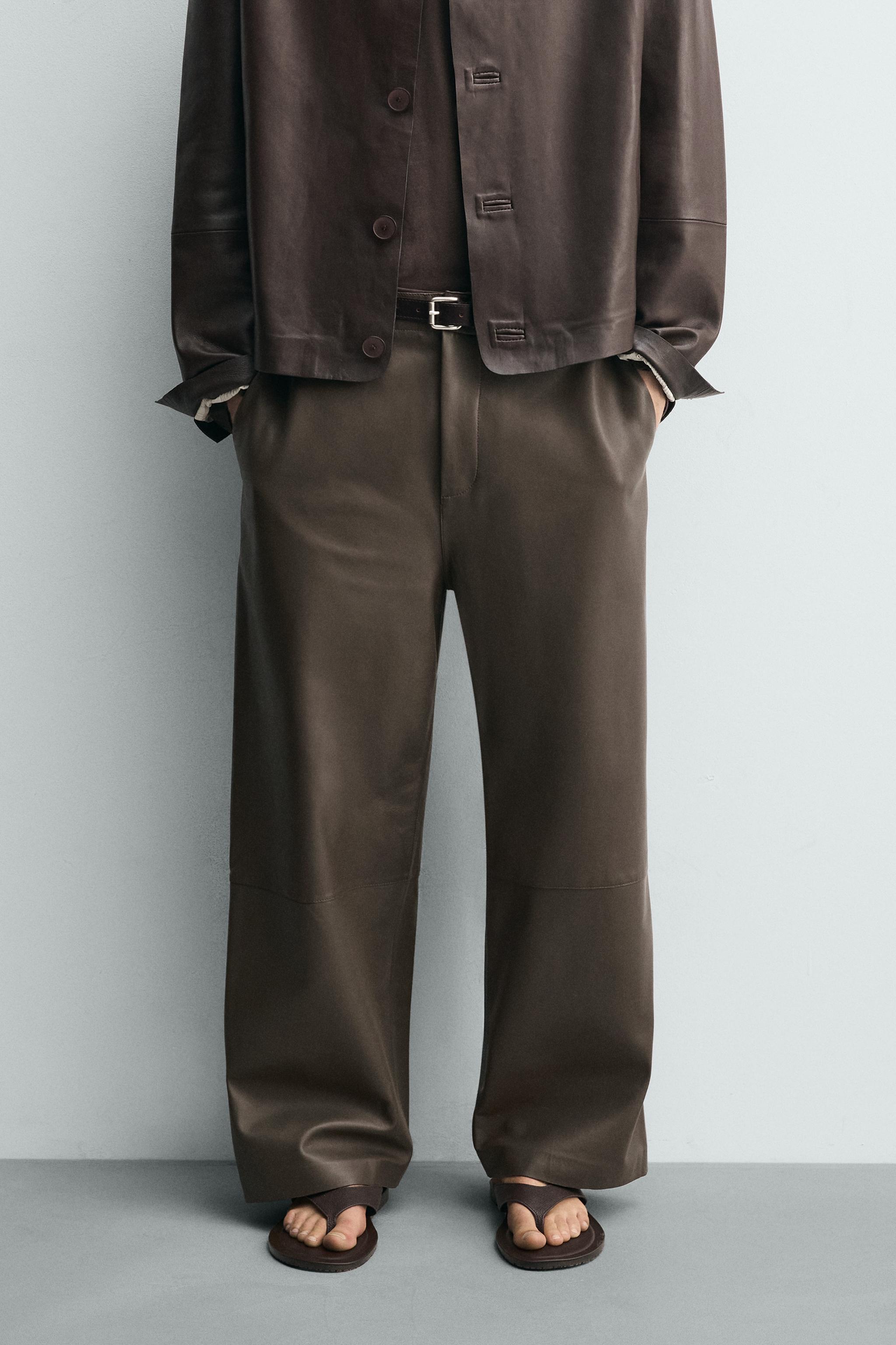 BALLOON FIT LEATHER TROUSERS
