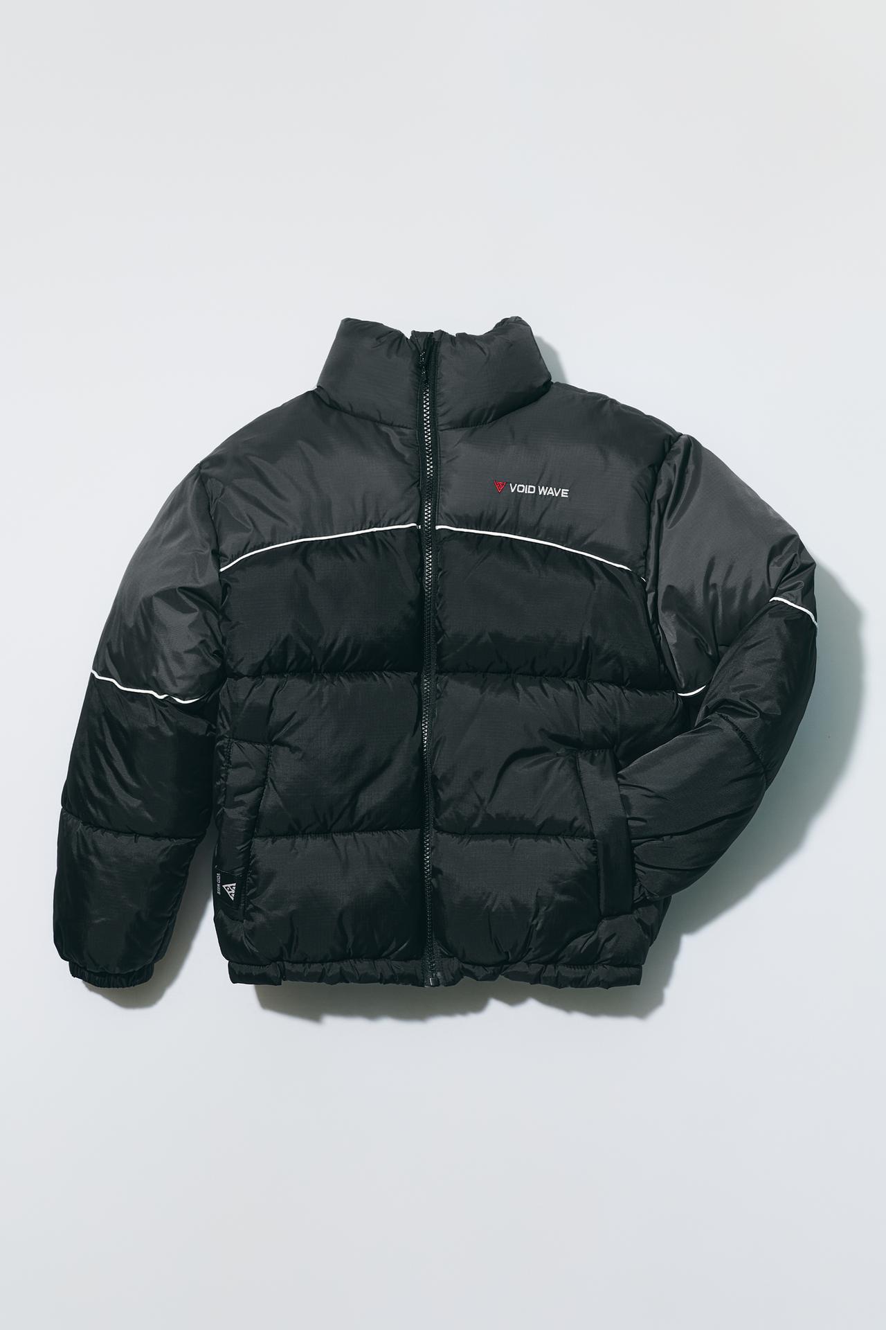 WATER-REPELLENT CONTRAST QUILTED JACKET — Black