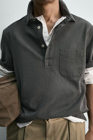 CHEMISE POLO FLUIDE - Gris de Zara - Image 5