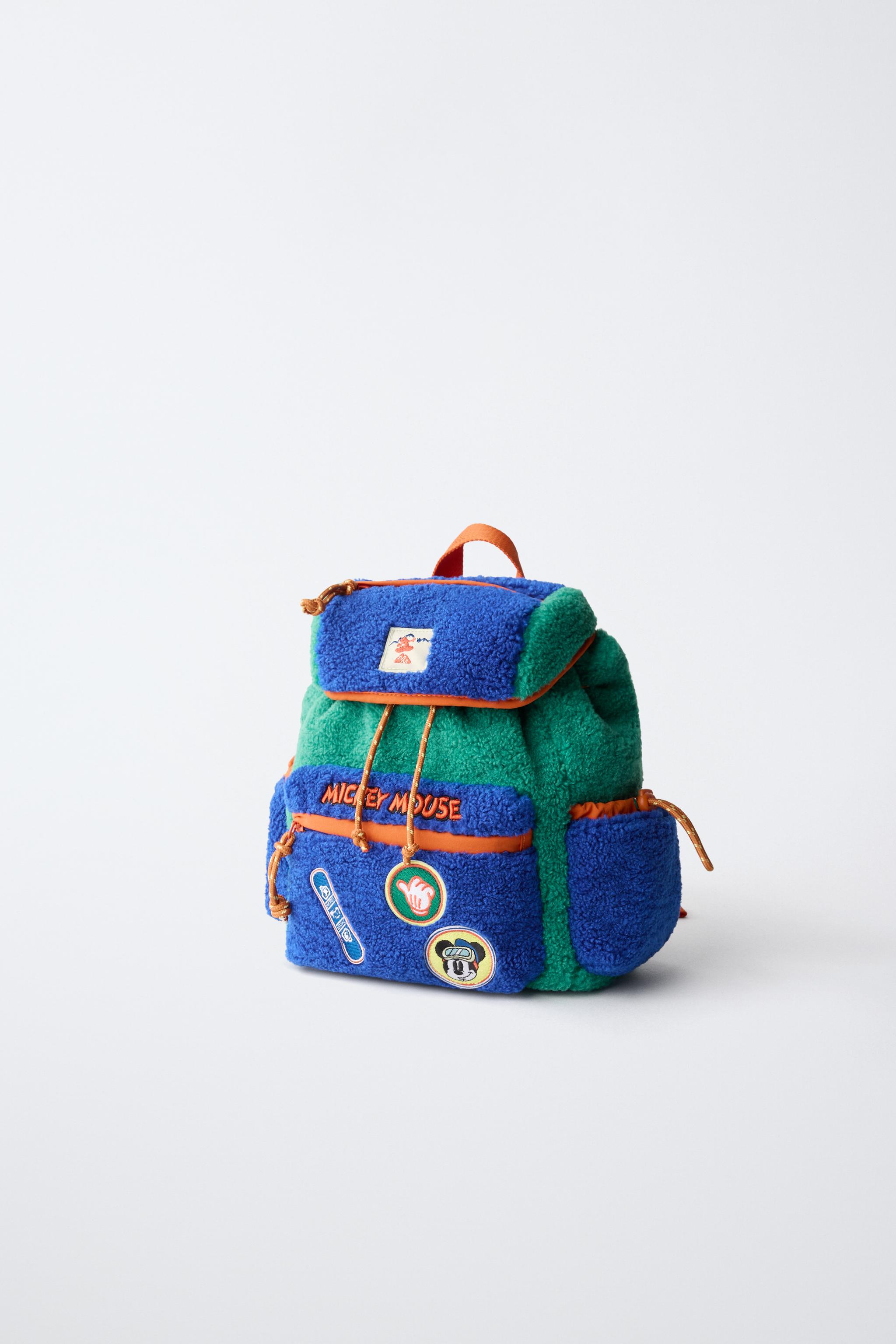 MICKEY MOUSE © DISNEY FAUX SHEARLING PATCHES BACKPACK
