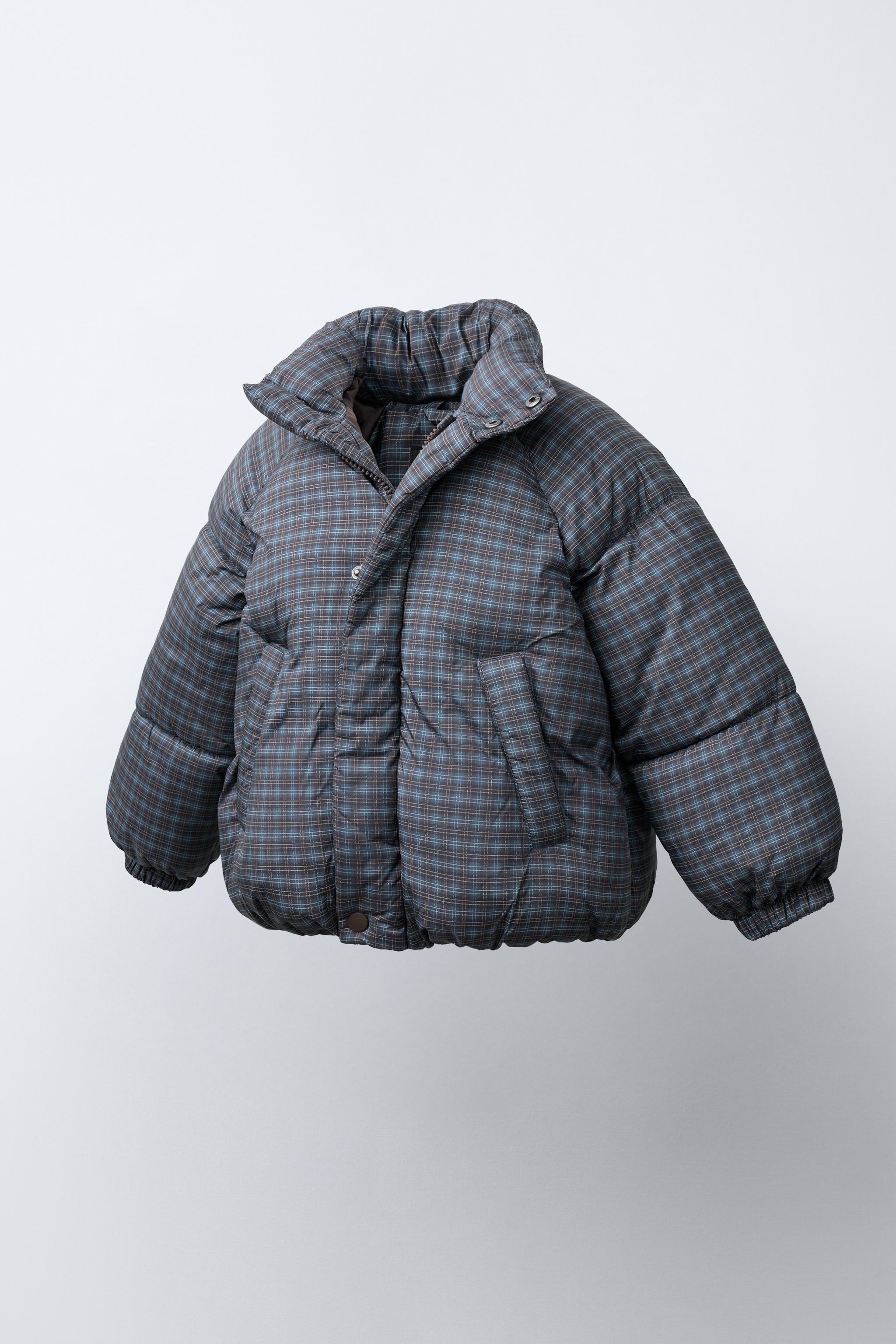 チェック柄パフジャケット - グレー | ZARA Japan / 日本