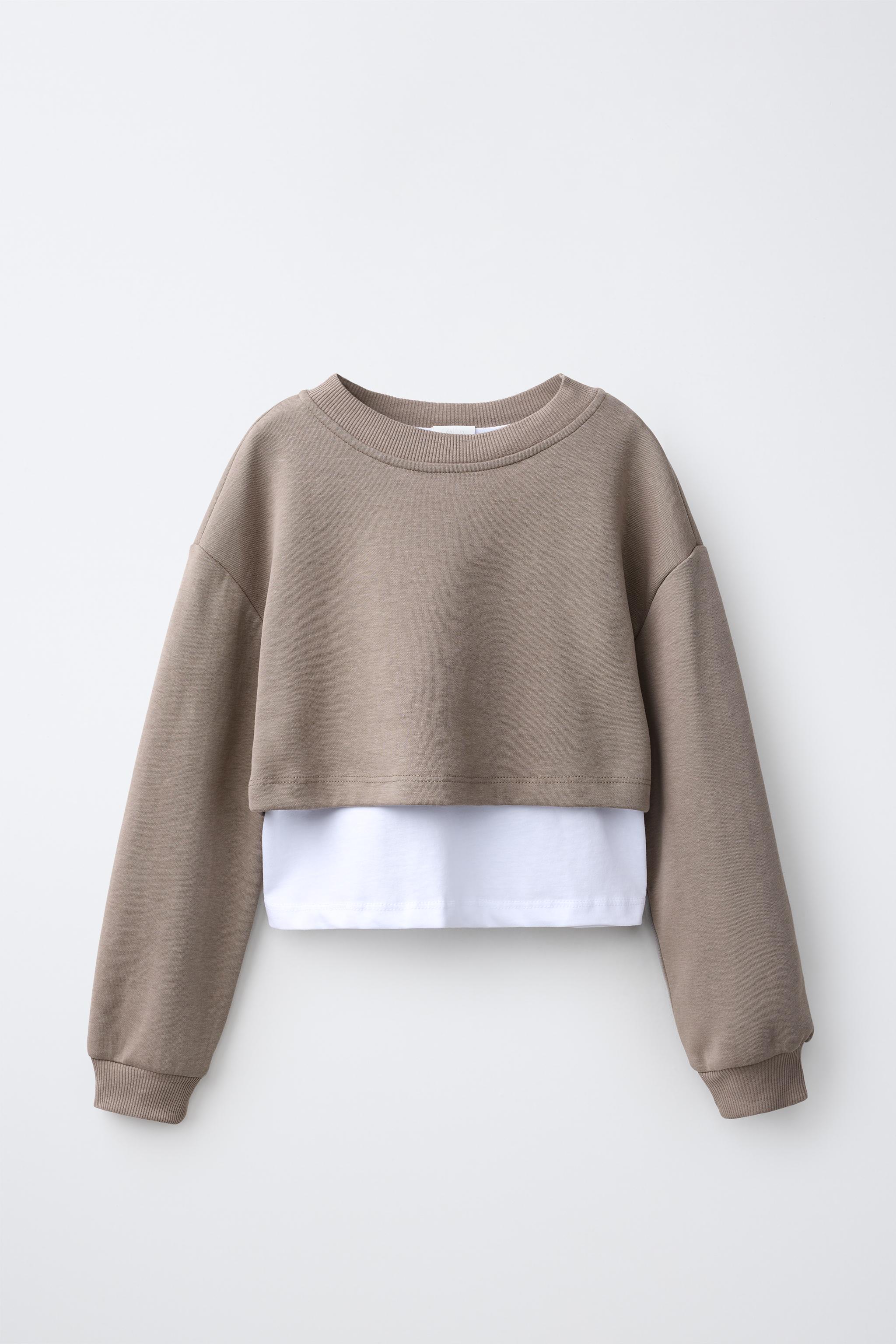 INTERLOCK DOUBLE SWEATSHIRT AND WIDE-LEG PANTS SET