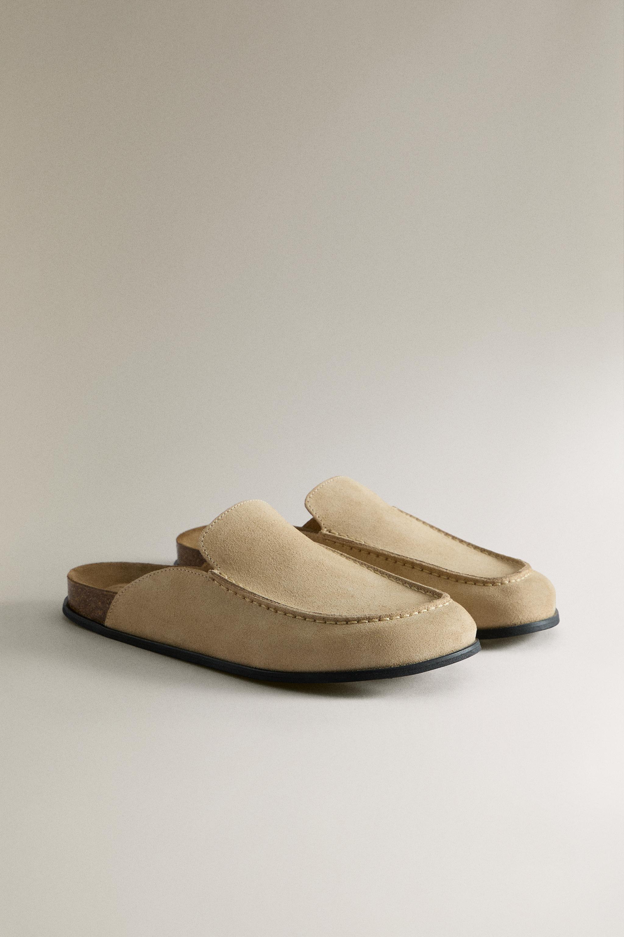 LEATHER MULE CLOG SLIPPERS - Brown | ZARA Canada