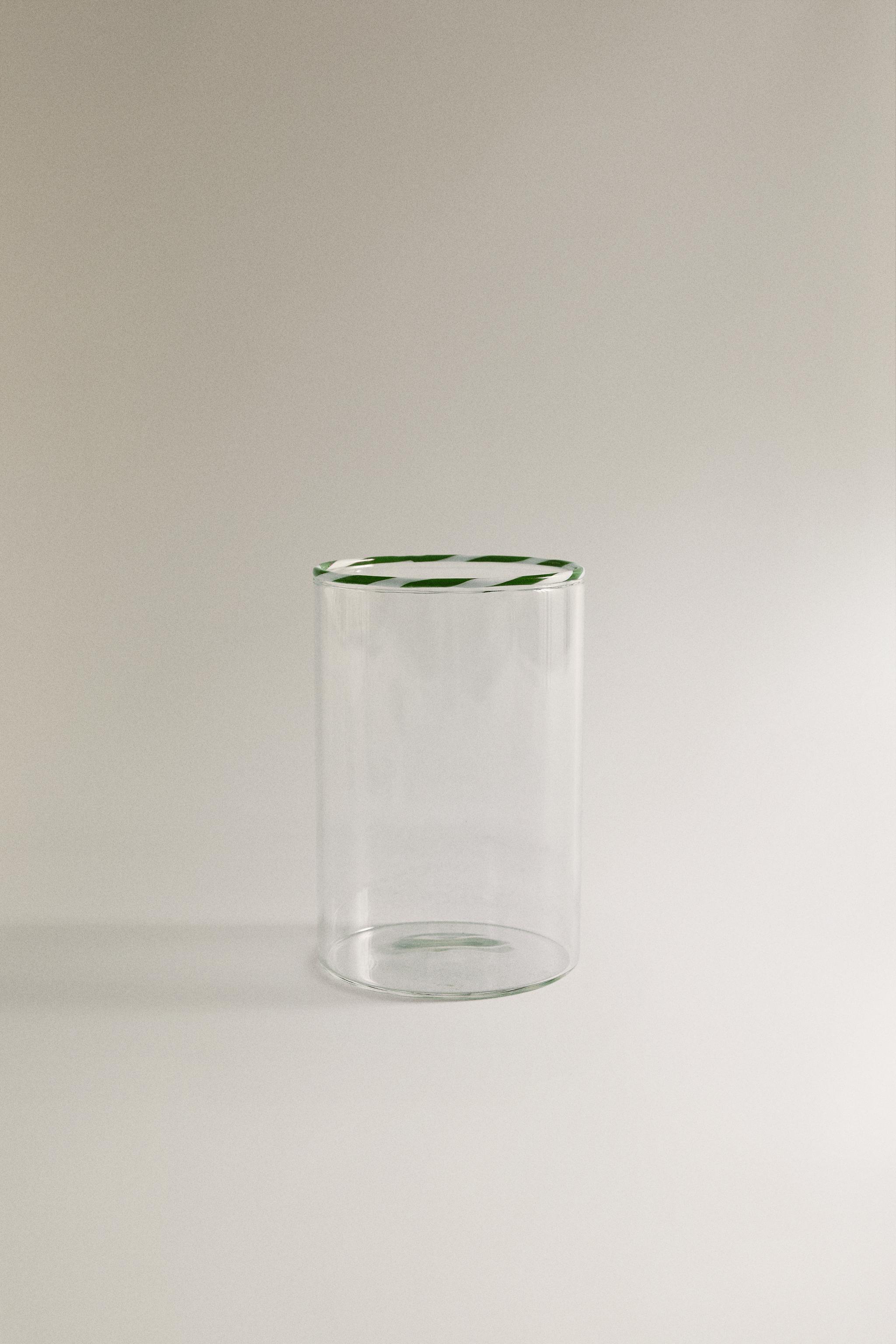 BOROSILICATE GLASS TUMBLER CANDY CANE CHRISTMAS