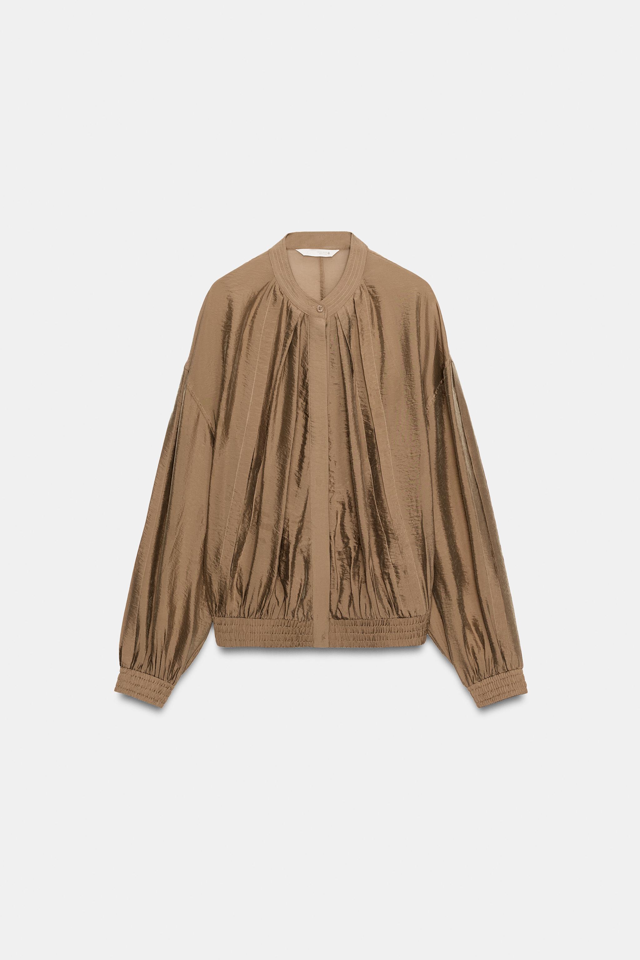 Zara ZW COLLECTION DÖKÜMLÜ GÖMLEK görsel 5