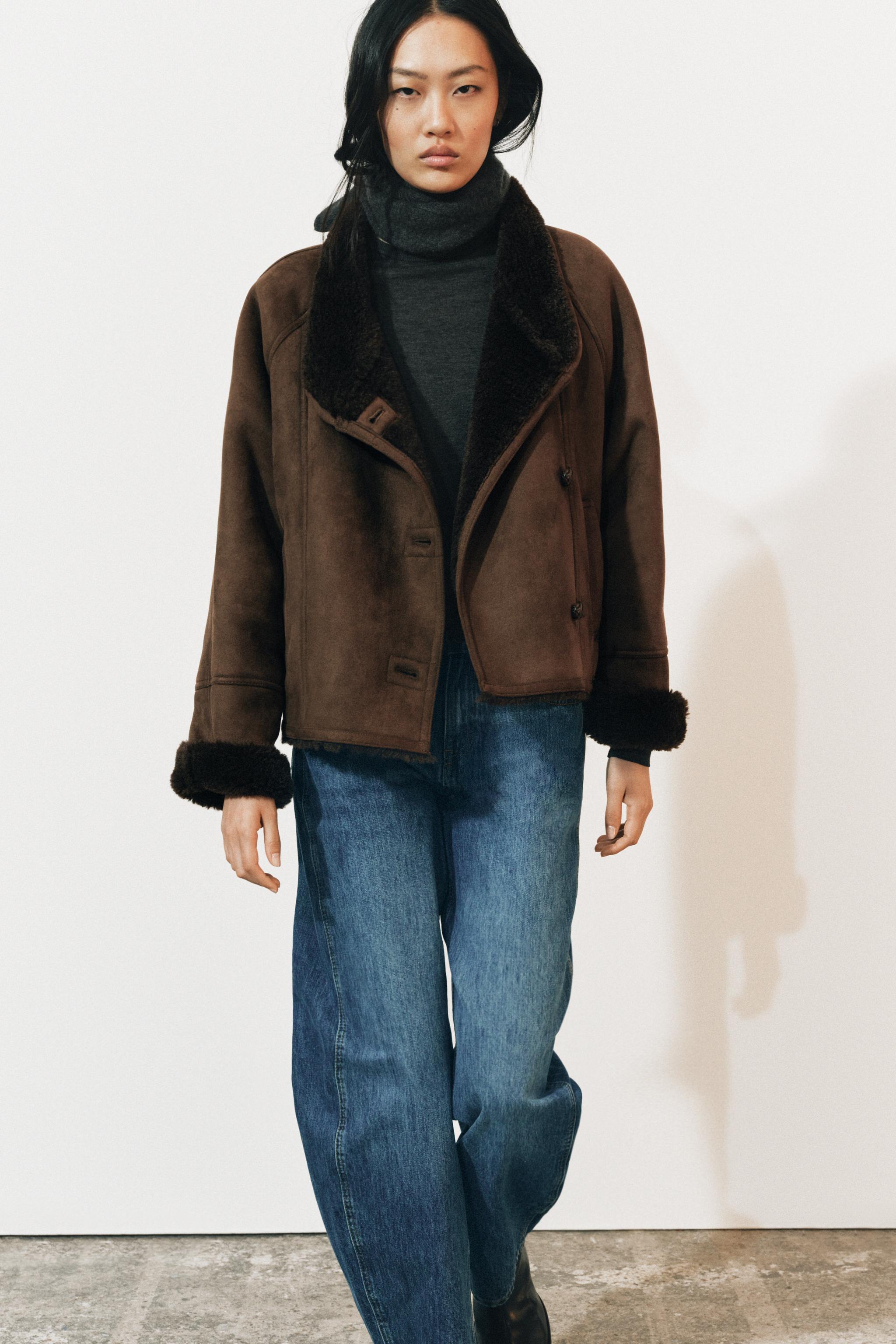 ZW COLLECTION COMBINED FAUX FUR EFFECT JACKET