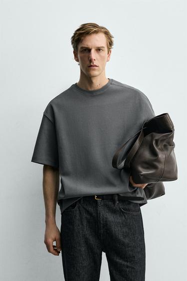 SUDADERAI NTERLOCK RELAXED FIT - Azul / Gris de Zara