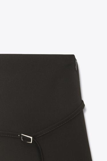 SKORT WITH BELT - Chocolate brown by Zara - Image 6