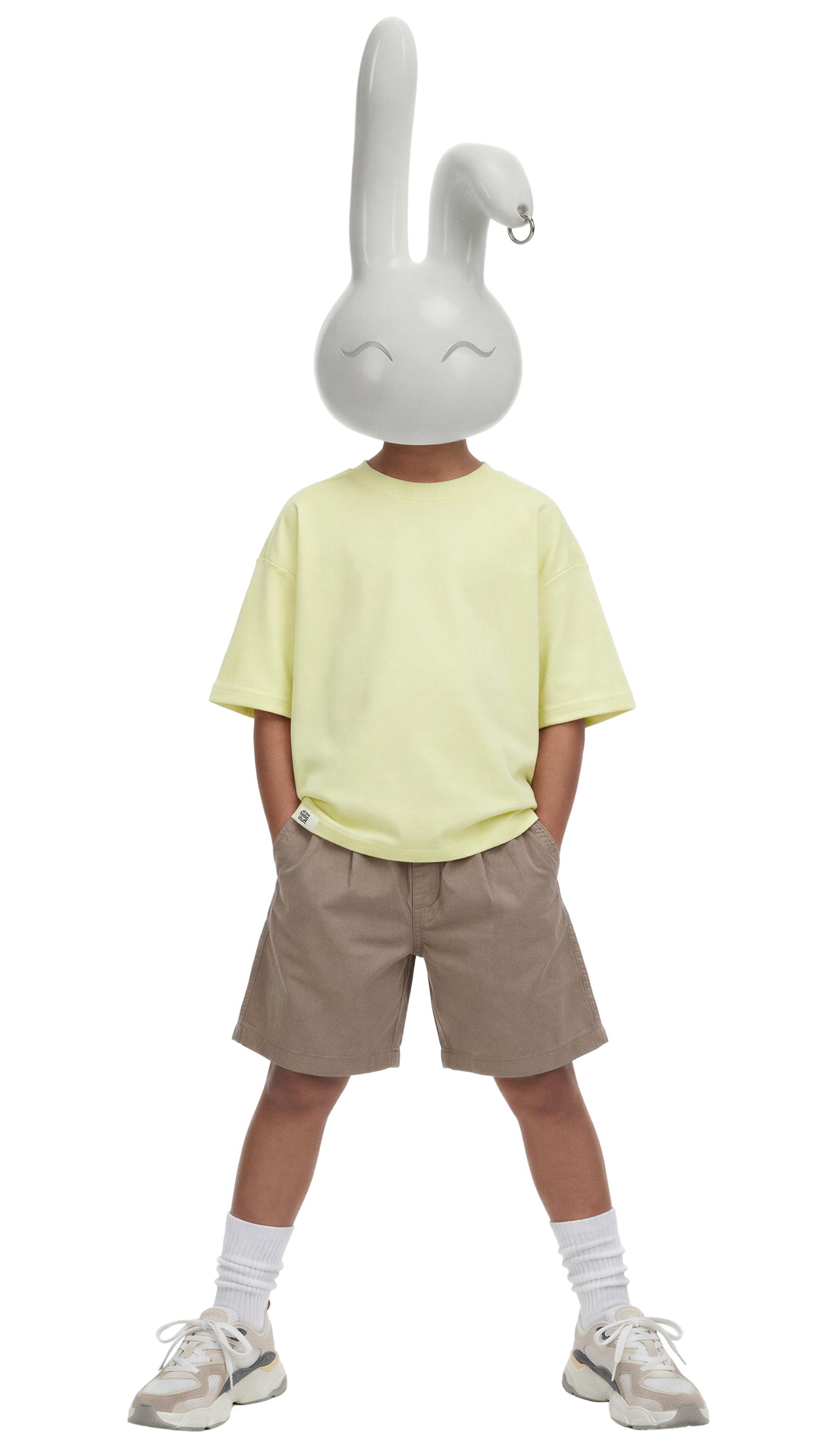 INTERLOCK PLAIN T-SHIRT — Yellow