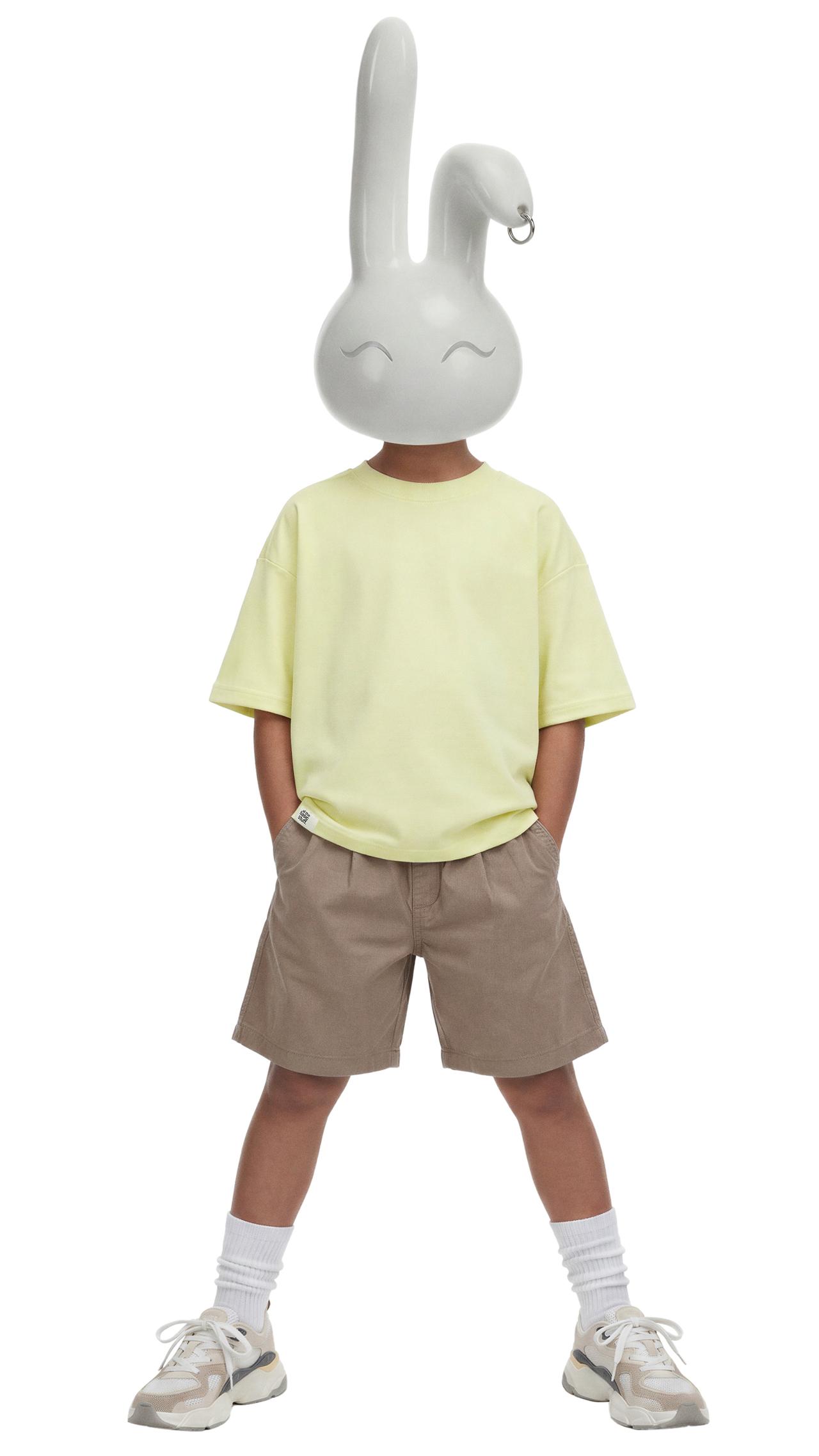 INTERLOCK PLAIN T-SHIRT — Yellow