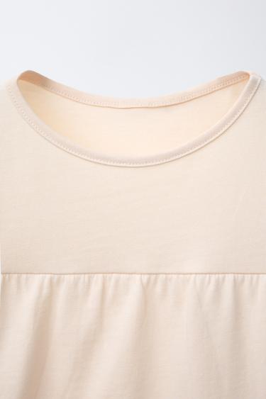 T-SHIRT UNI À VOLANTS - Écru de Zara - Image 2