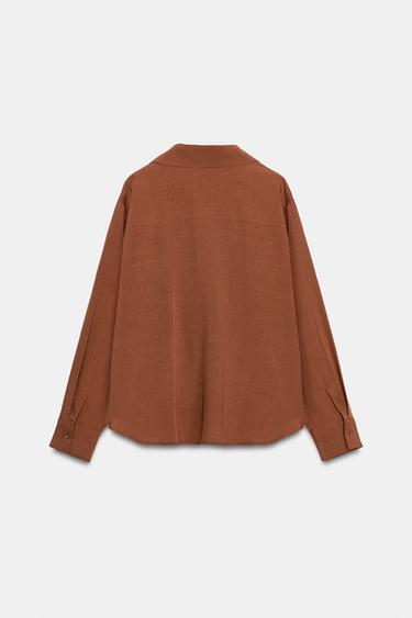 CHEMISE BAS BOUFFANT - Tabac de Zara - Image 6