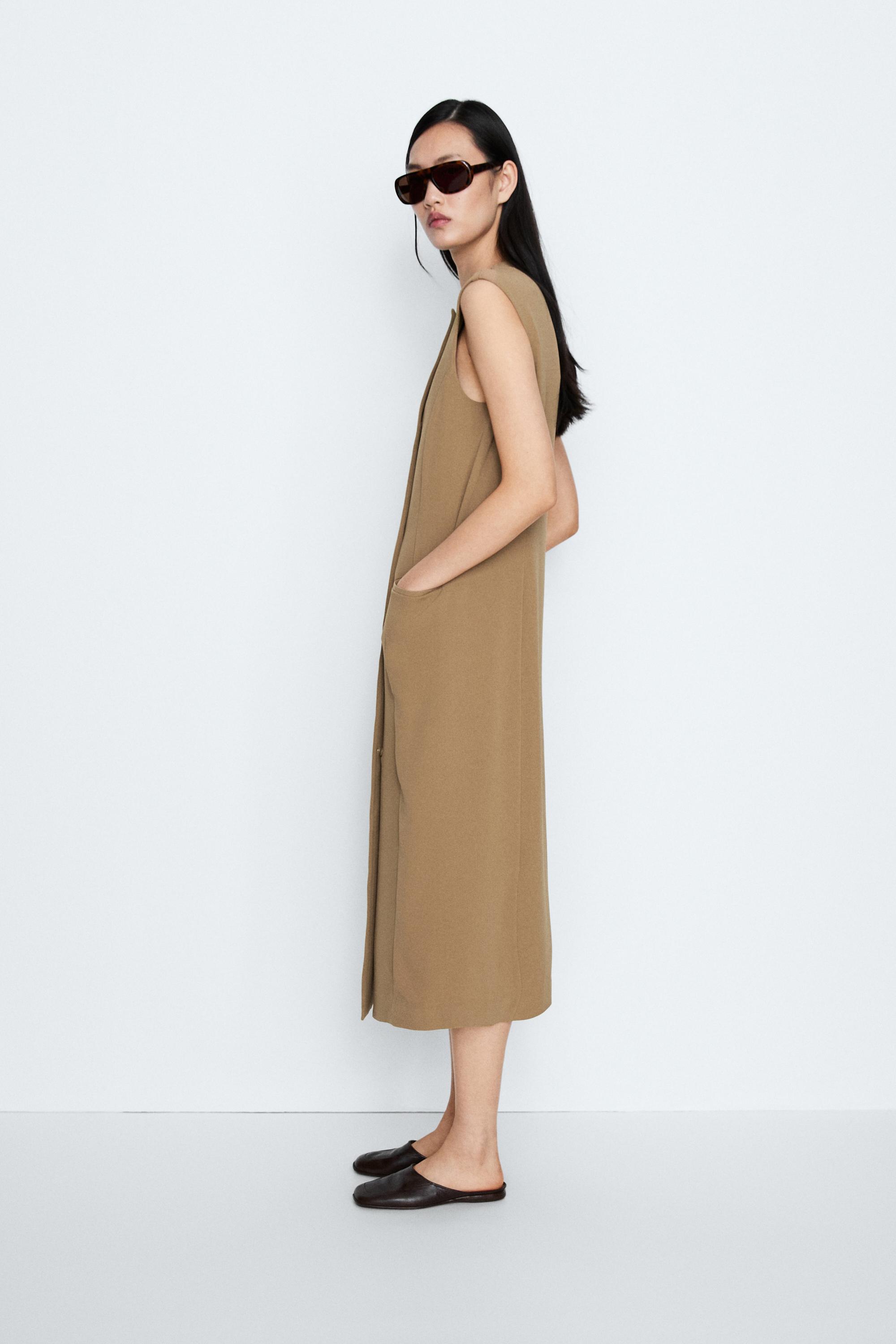 Wrap midi dress with pocket detail - STUDIO — Caramel