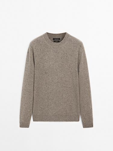 Zara 100% wool knit crew neck sweater - Tortoise shell