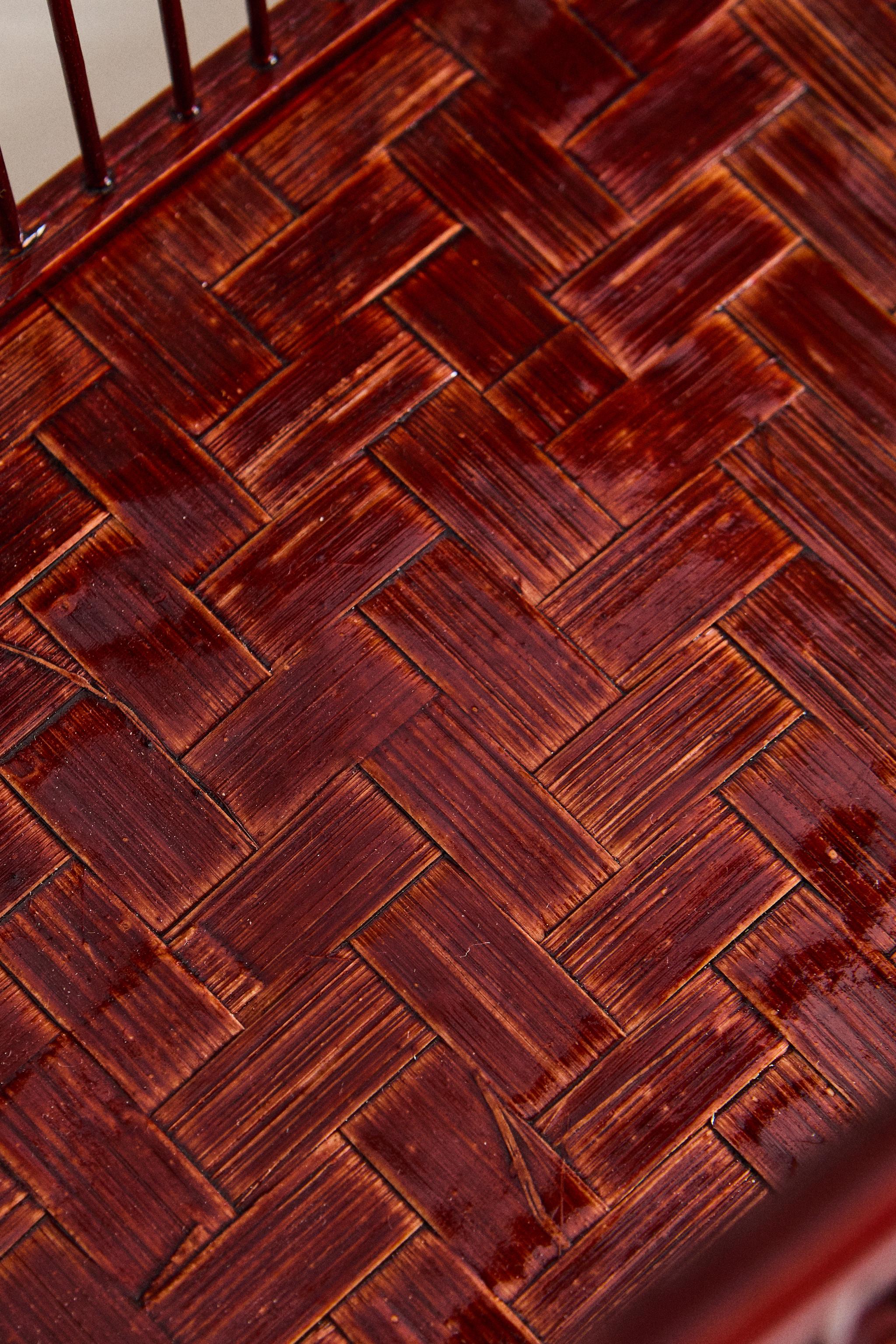 CORBEILLE BAMBOU LAQUÉ ANSE