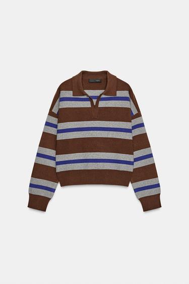 STRIPED KNIT POLO SHIRT - Multicoloured by Zara