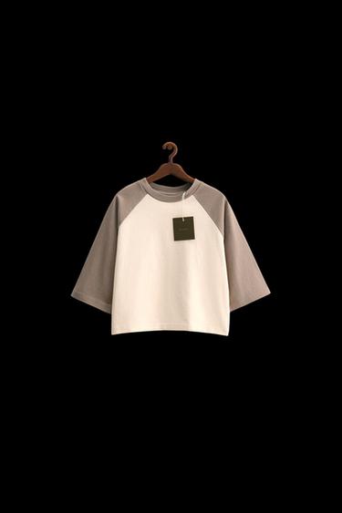 Zara ZARA TIMELESS - RAGLAN SLEEVE T-SHIRT - Brown / Taupe - Image 0