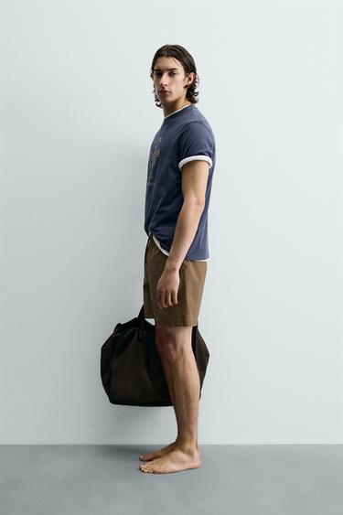 T-SHIRT À GRAPHIQUE POLYNÉSIEN - Bleu de Zara - Image 3