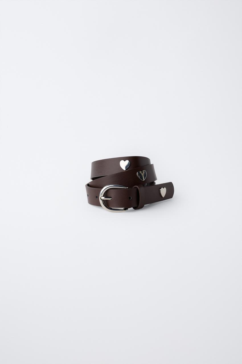 ZARA Studded Heart Leather Belt NWT STUDDED HEART LEATHER BELT ZARA New | Mercari main image 3