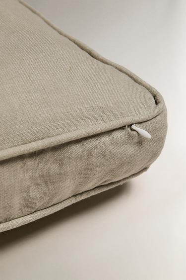LINEN BENCH BACK CUSHION - Green by Zara - Image 2