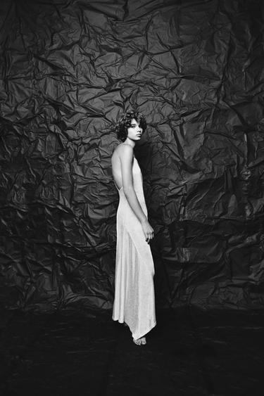METALLIC THREAD MIDI DRESS - Silver by Zara - Image 1