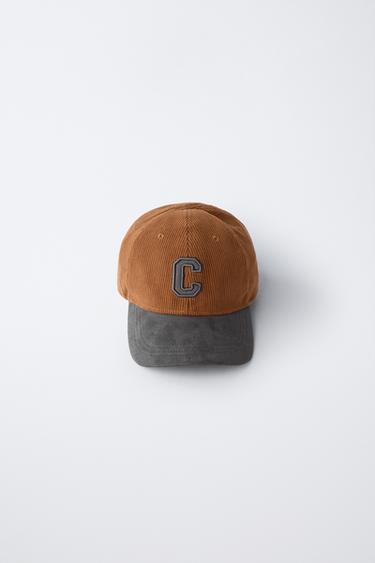 CORDUROY CAP WITH INITIAL - Brick by Zara