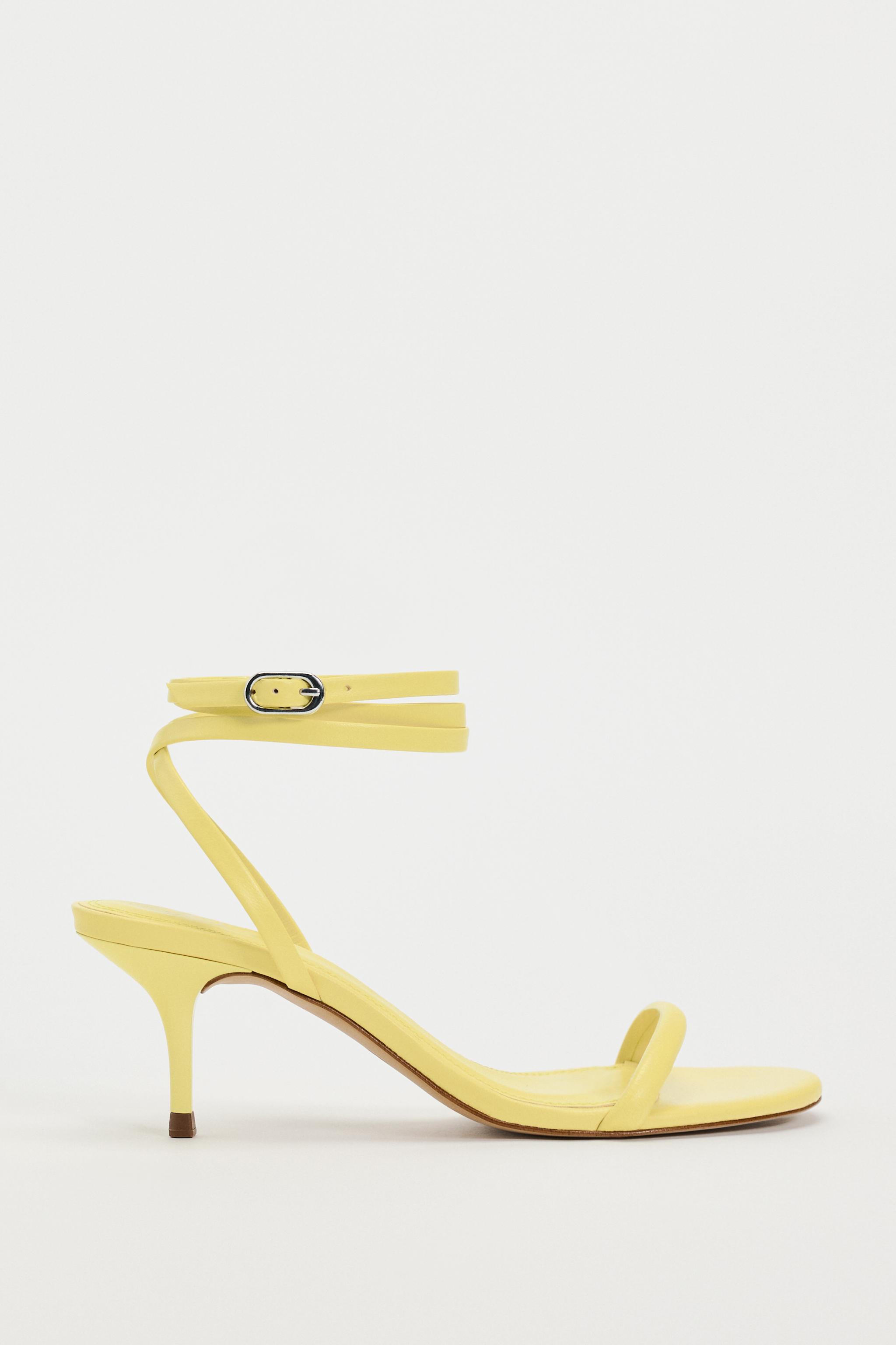 LEATHER HIGH-HEEL SANDALS WITH TUBULAR STRAP