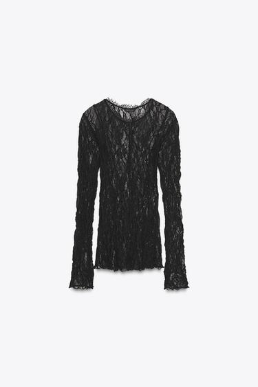 LACE TOP - Black de Zara - Image 4