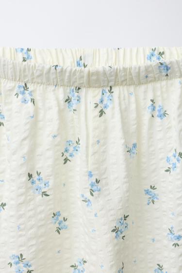 AGES 6-14/ SEERSUCKER FLORAL SHIRT AND BERMUDA PYJAMAS - Ecru by Zara - Image 6