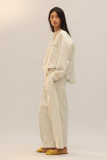 LIMITED EDITION STRIPED PYJAMA-STYLE TROUSERS - striped by Zara - Image 1