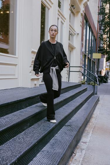 CAZADORA BOMBER INTERLOCK - Negro de Zara
