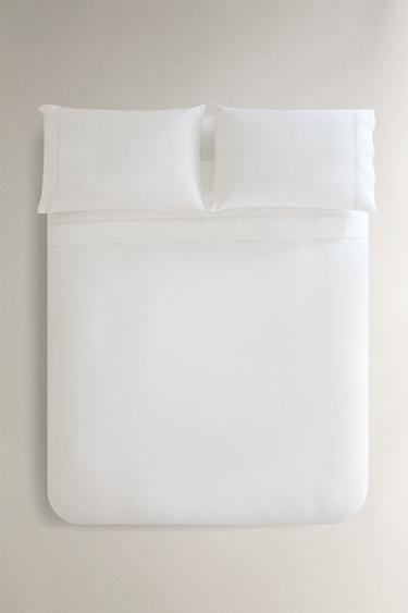 DUVET COVER WITH PIQUÉ PIPING - White by Zara