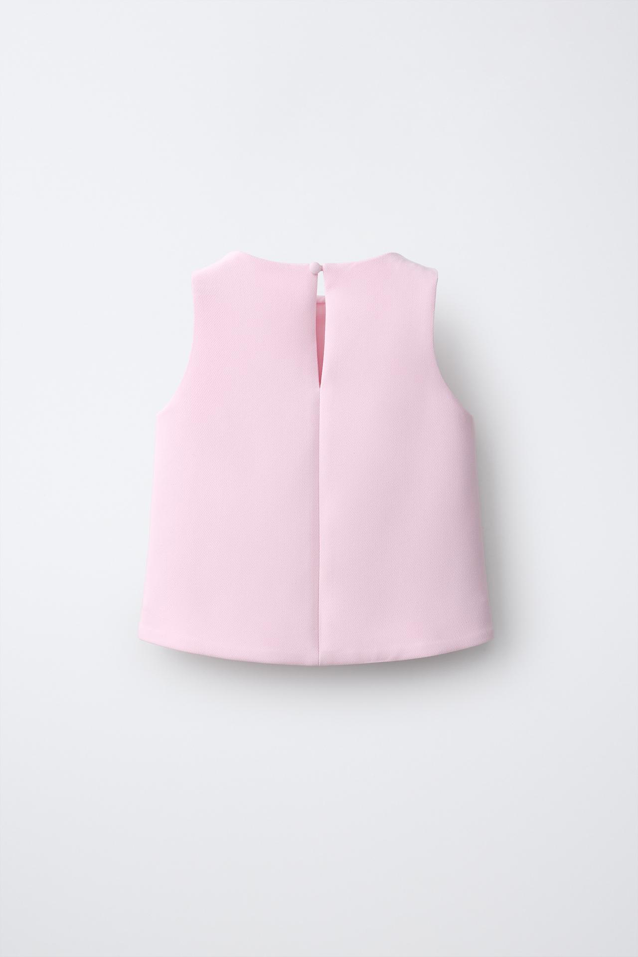 FROG FASTENING TOP — Pastel pink
