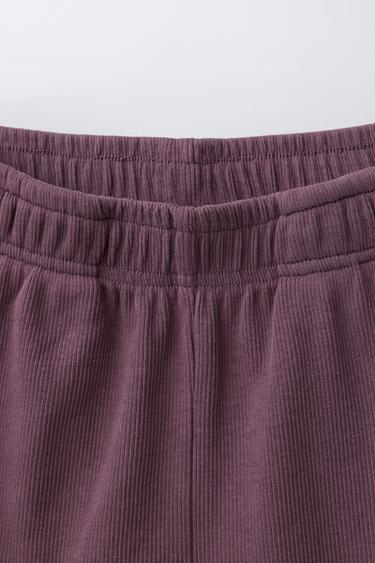 ENSEMBLE CÔTELÉ DÉLAVÉ T-SHIRT NAGEUR ET BERMUDA - Pourpre de Zara - Image 7