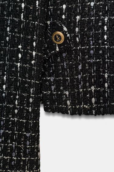 TEXTURED METALLIC THREAD BLAZER - Black / Ecru by Zara - Image 11