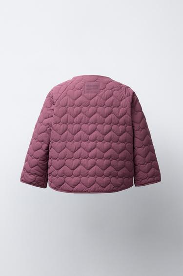 WATER-REPELLENT LABEL PADDED JACKET - Dark pink by Zara - Image 3