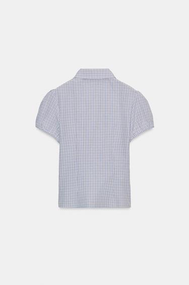 CAMISA CUADROS POPELÍN ELÁSTICO - Marrón-Azul de Zara